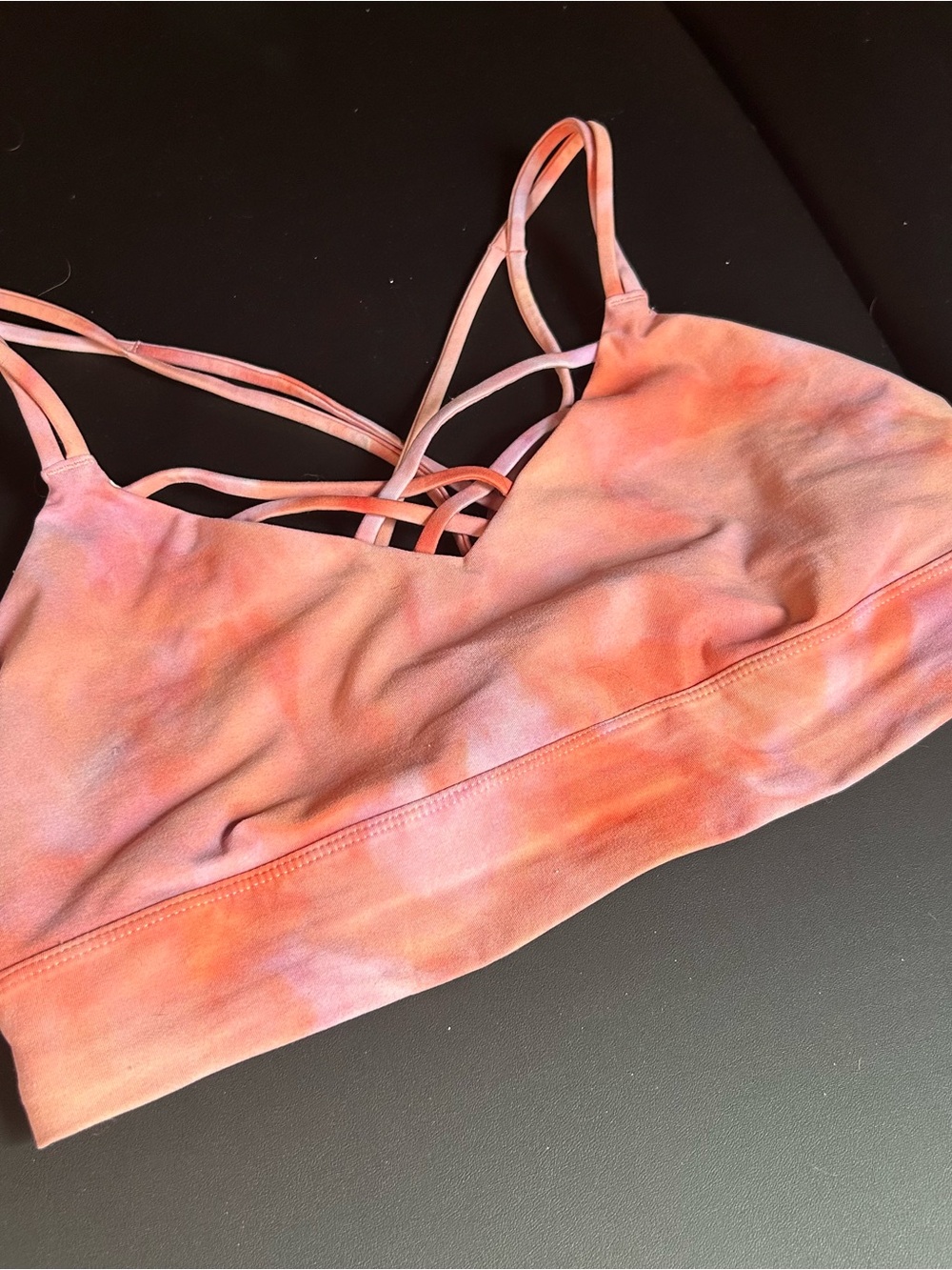 Women’s Strappy Tie-Dye Bralette - Pink/Orange